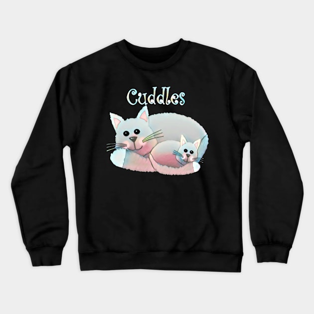 Cute Colorful Cat Crewneck Sweatshirt by AlondraHanley